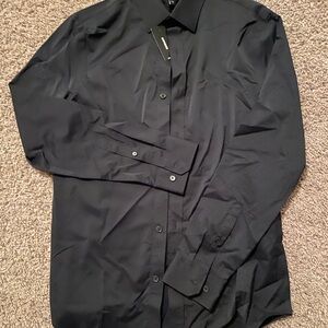 Express Slim Fit Black Dress Shirt